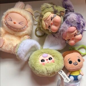 Adorable Plush Animal Keychains Set bag charm pendant bundle popmart